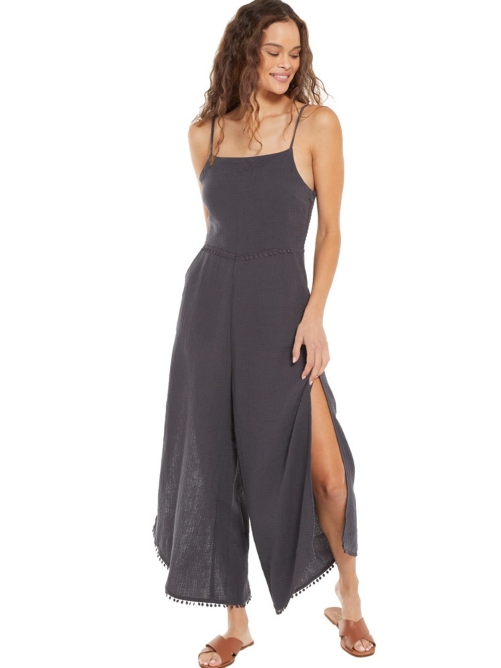 Z Supply Charcoal Grey Wayfarer Gauze Jumpsuit